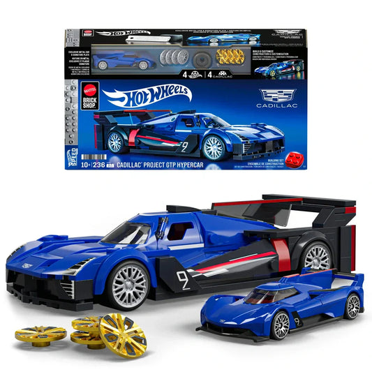 Hot Wheels - Mattel Brick Shop 1/32 Véhicule Cadillac GTP Hypercar