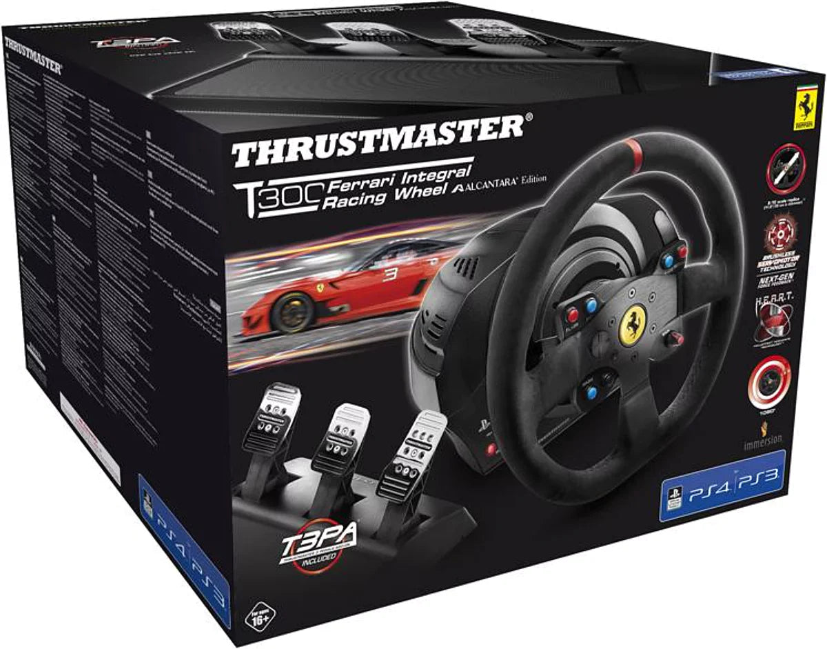 Thrustmaster T300 Ferrari Integral Racing Wheel Alcantara Edition Noir Volant + pédales Analogique/Numéri