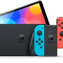 Console Nintendo Switch (modèle OLED) avec manettes Joy-Con bleu néon / rouge néon