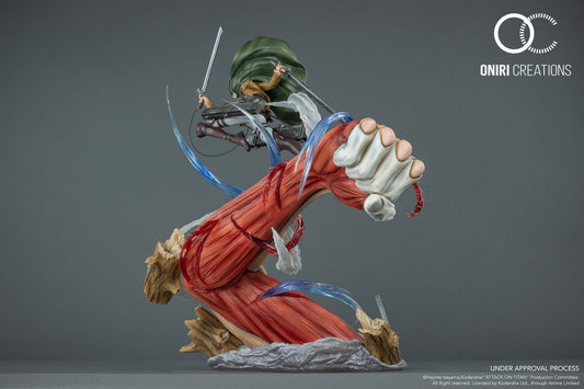 Figurine Attaque des Titans -  Livaï vs Titan Féminin