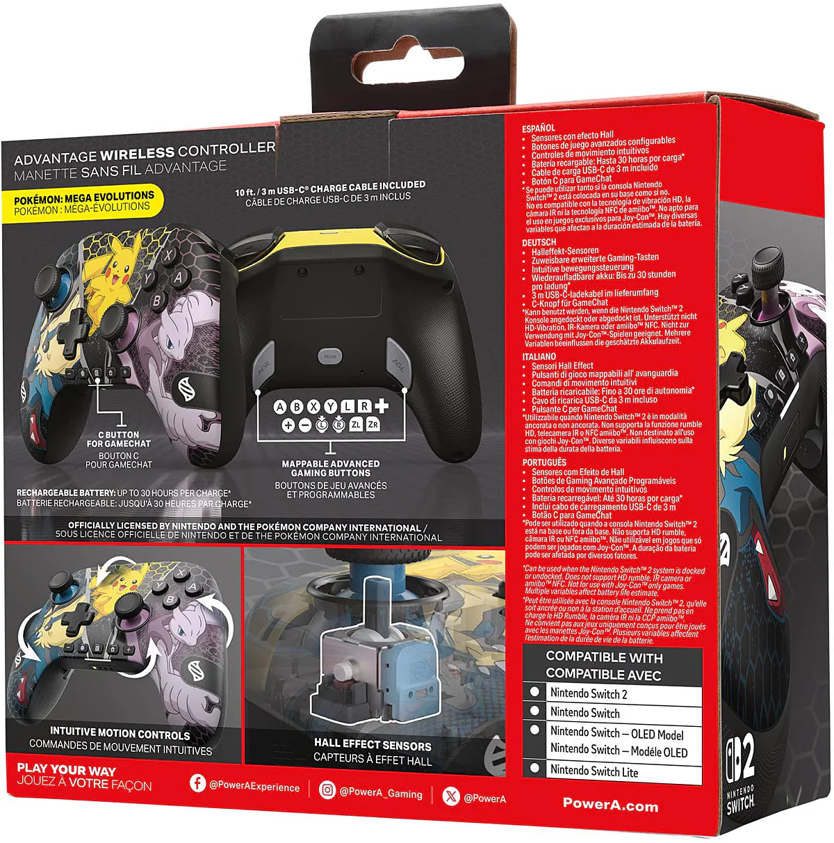 Manette sans fil pour Nintendo Switch 2 - Pokemon Mega Evolutions