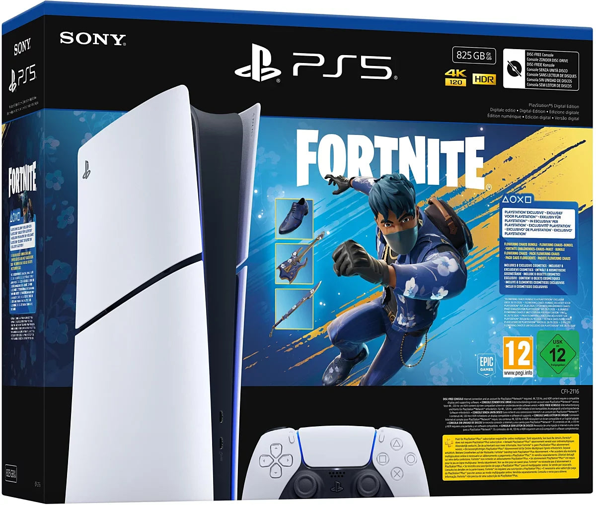 Pack Console PlayStation 5 Edition Numérique - Fortnite Flowering Chaos - Edition limitée (PS5)