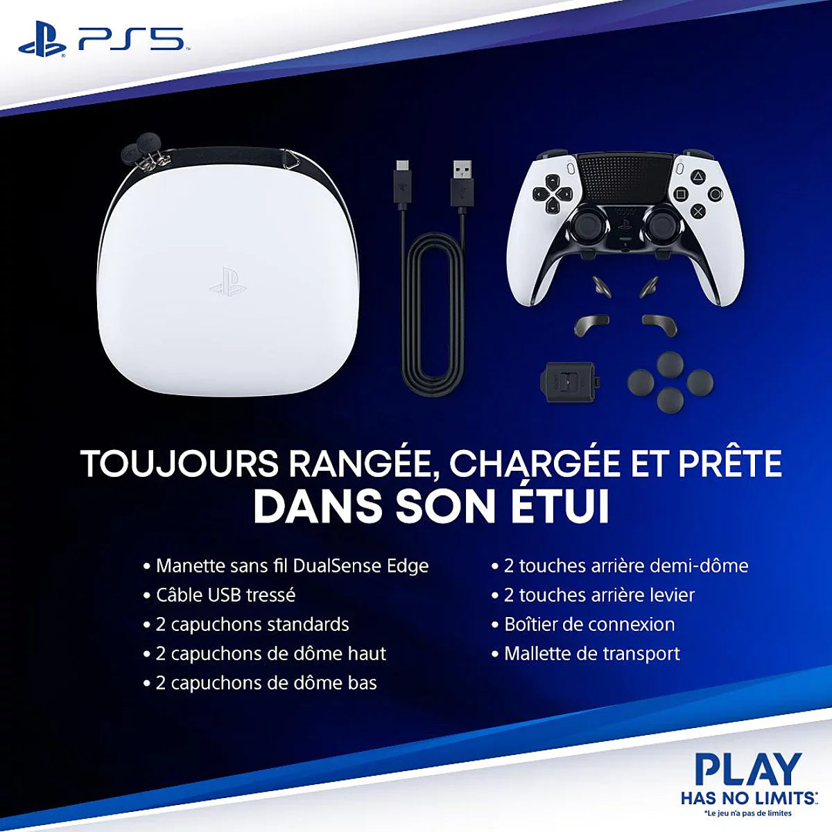 Manette sans fil DualSense Edge - Midnight Black (PS5)