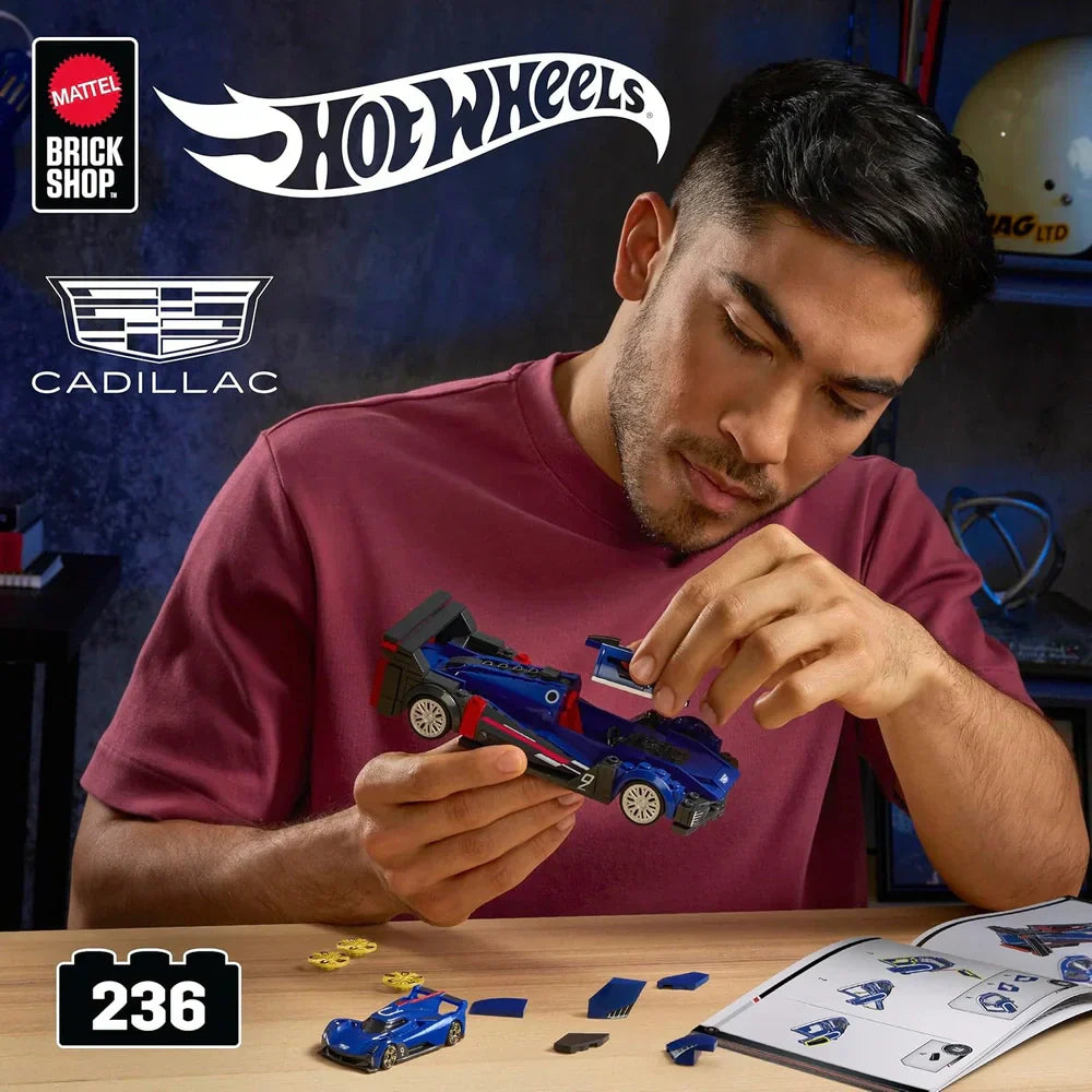 Hot Wheels - Mattel Brick Shop 1/32 Véhicule Cadillac GTP Hypercar