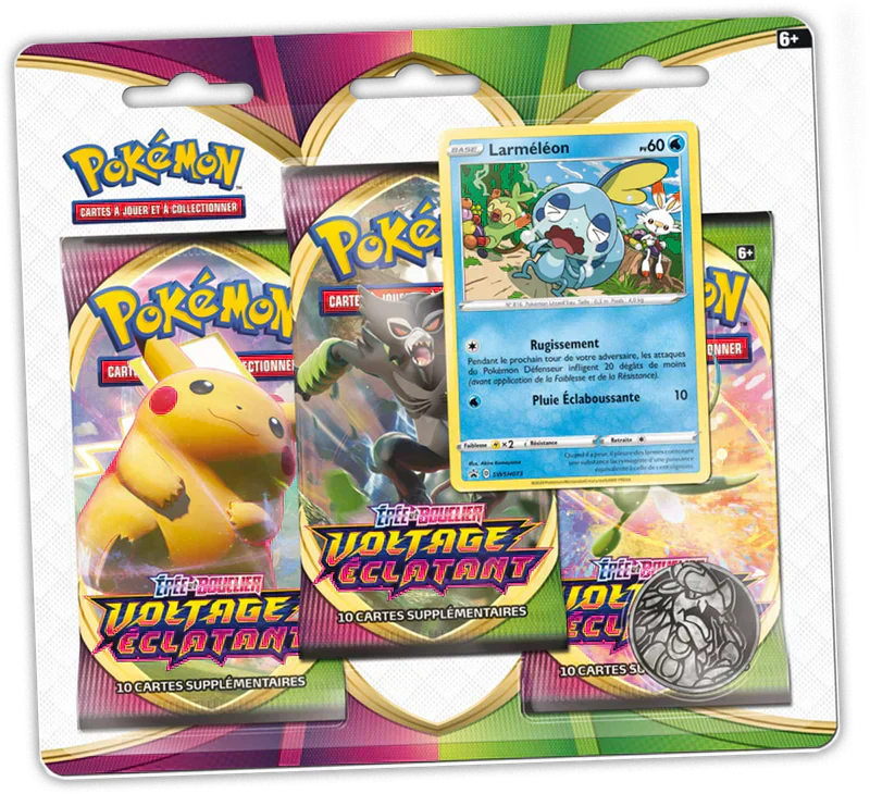 Jeu de cartes Pokémon - Tripack EB04 - Voltage Eclatant (scellé)