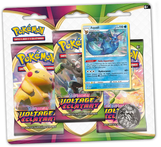 Jeu de cartes Pokémon - Tripack EB04 - Voltage Eclatant (scellé)