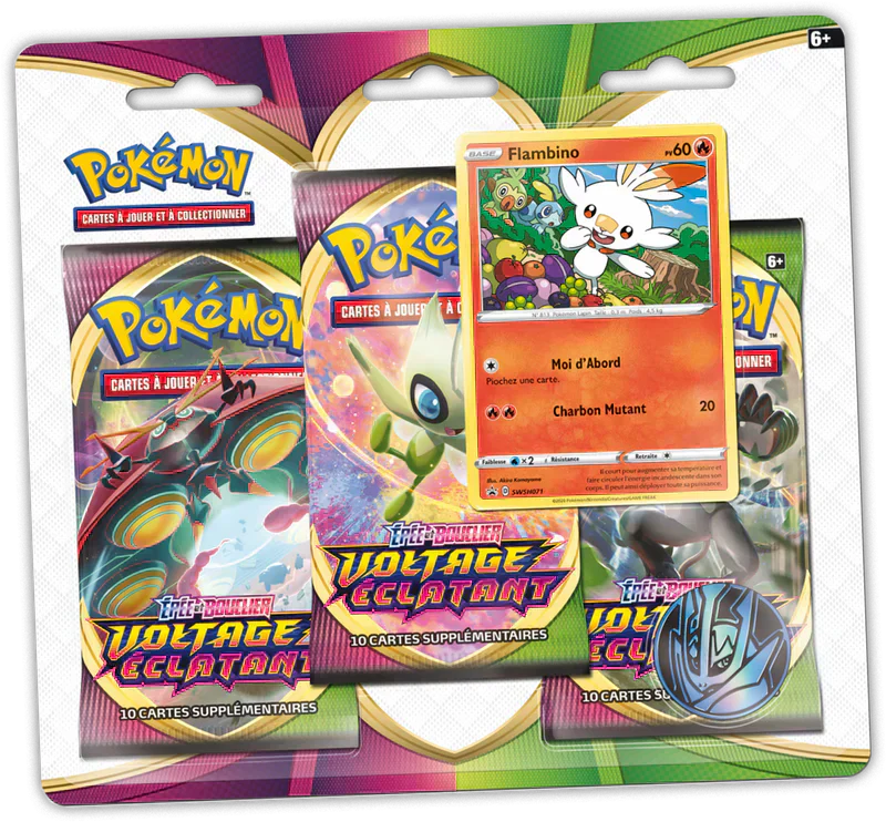 Jeu de cartes Pokémon - Tripack EB04 - Voltage Eclatant (scellé)