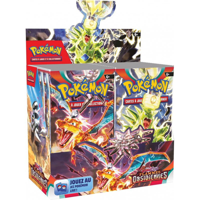 Jeu de cartes Pokémon - Boîte 36 boosters EV03 : Ecarlate et Violet 03 - Flammes Obsidiennes (scellé)